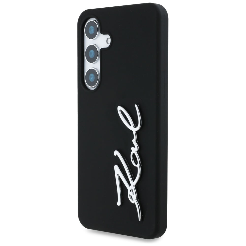 Etui Karl Lagerfeld Silicone Metal Signature Logo Samsung Galaxy S25 sort