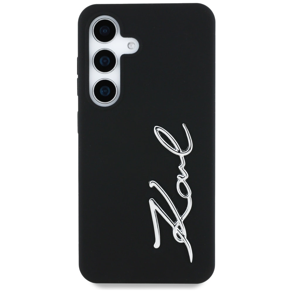 Etui Karl Lagerfeld Silicone Metal Signature Logo Samsung Galaxy S25 sort