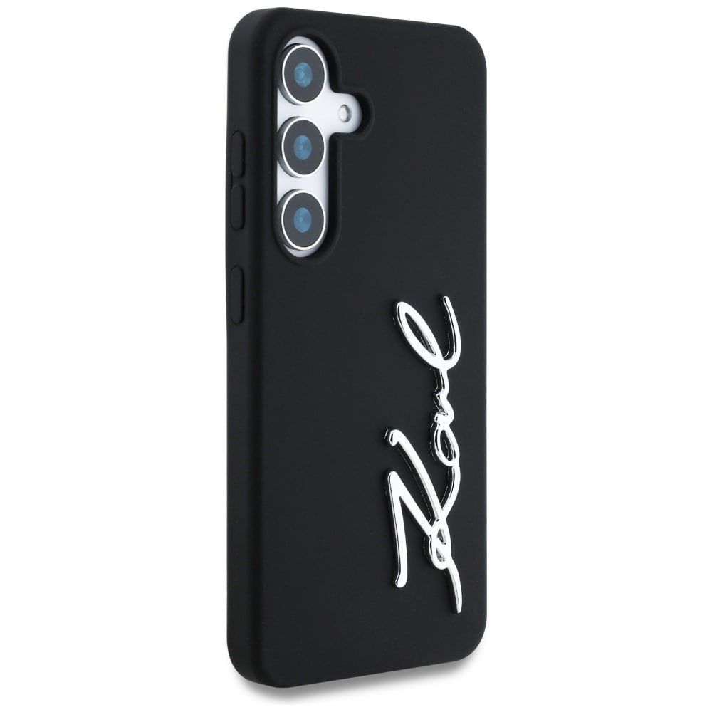 Etui Karl Lagerfeld Silicone Metal Signature Logo Samsung Galaxy S25 sort