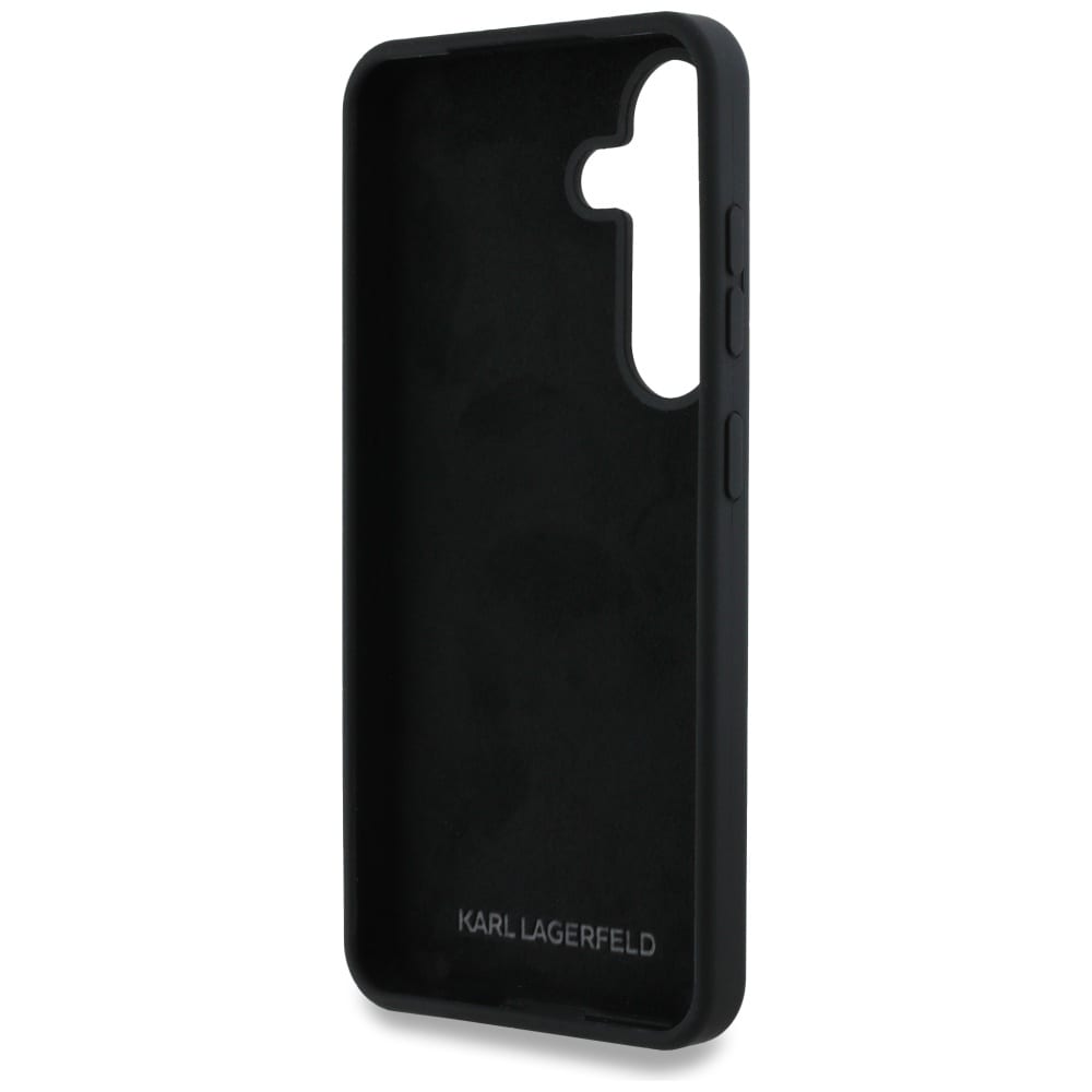 Etui Karl Lagerfeld Silicone Metal Signature Logo Samsung Galaxy S25 sort