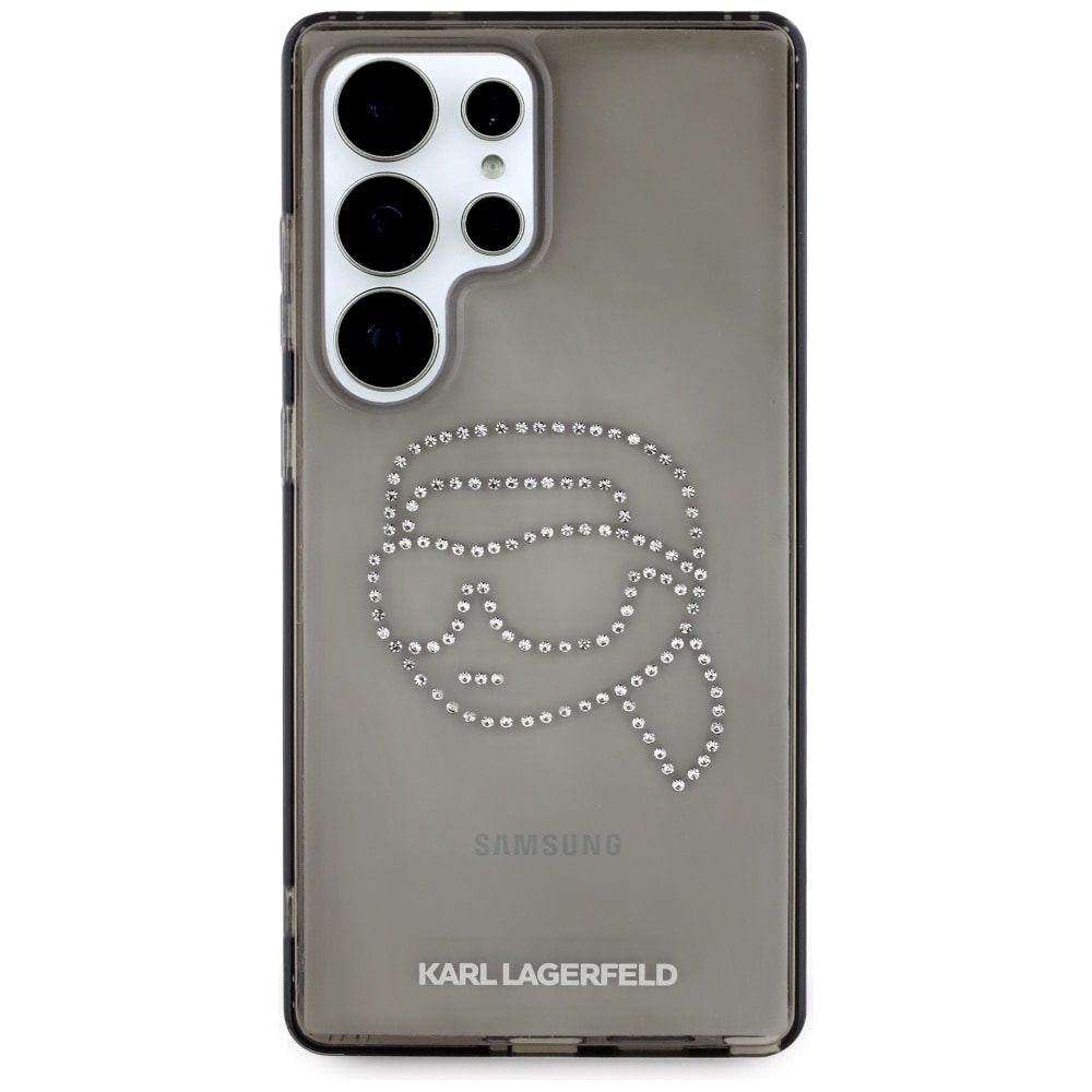 Etui Karl Lagerfeld Rhinestones Karl Head Logo Samsung Galaxy S25 Ultra sort