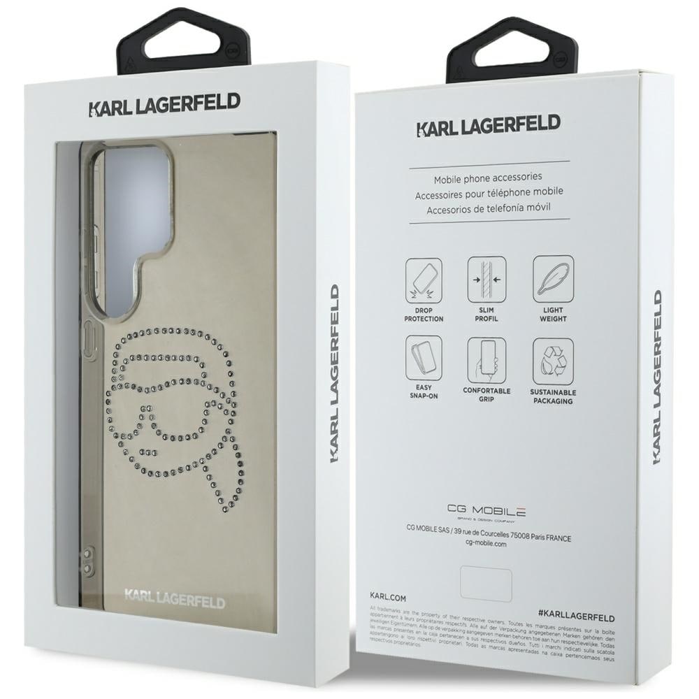 Etui Karl Lagerfeld Rhinestones Karl Head Logo Samsung Galaxy S25 Ultra sort