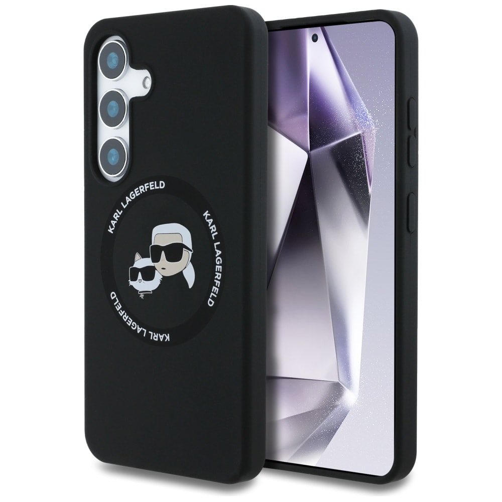 Karl Lagerfeld Silicone Double Heads And Circle MagSafe Samsung Galaxy S25 fodral svart