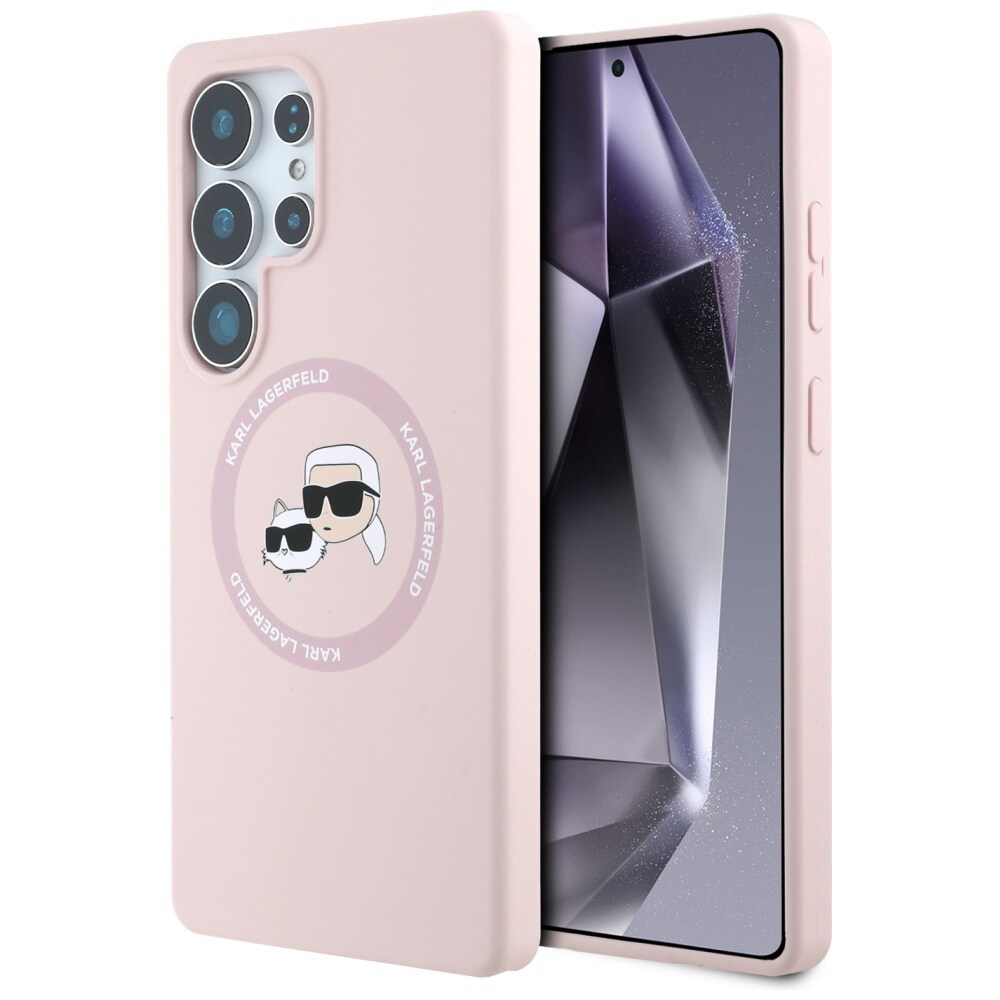Karl Lagerfeld Silicone Double Heads And Circle MagSafe Samsung Galaxy S25 Ultra Fodral Rosa