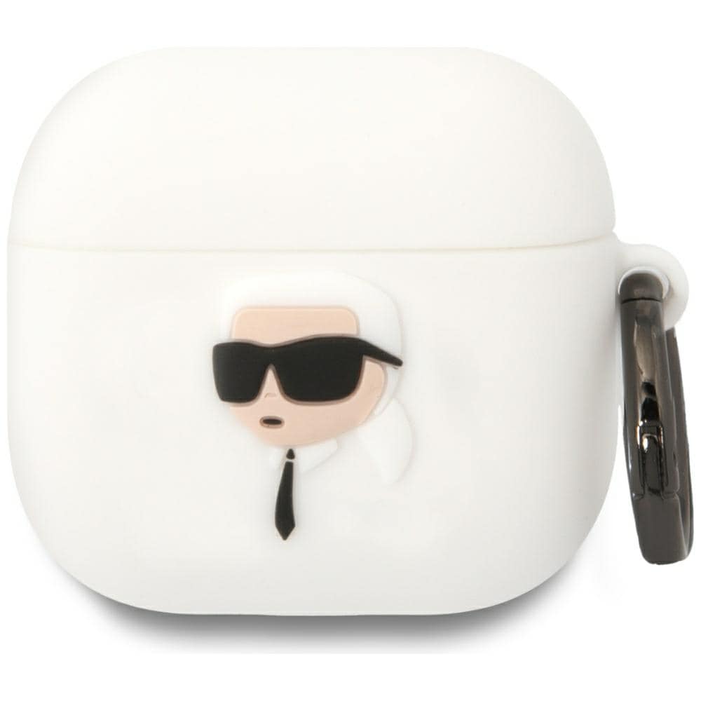 Karl Lagerfeld 3D Silicone NFT Fodral för AirPods 4 - Vit