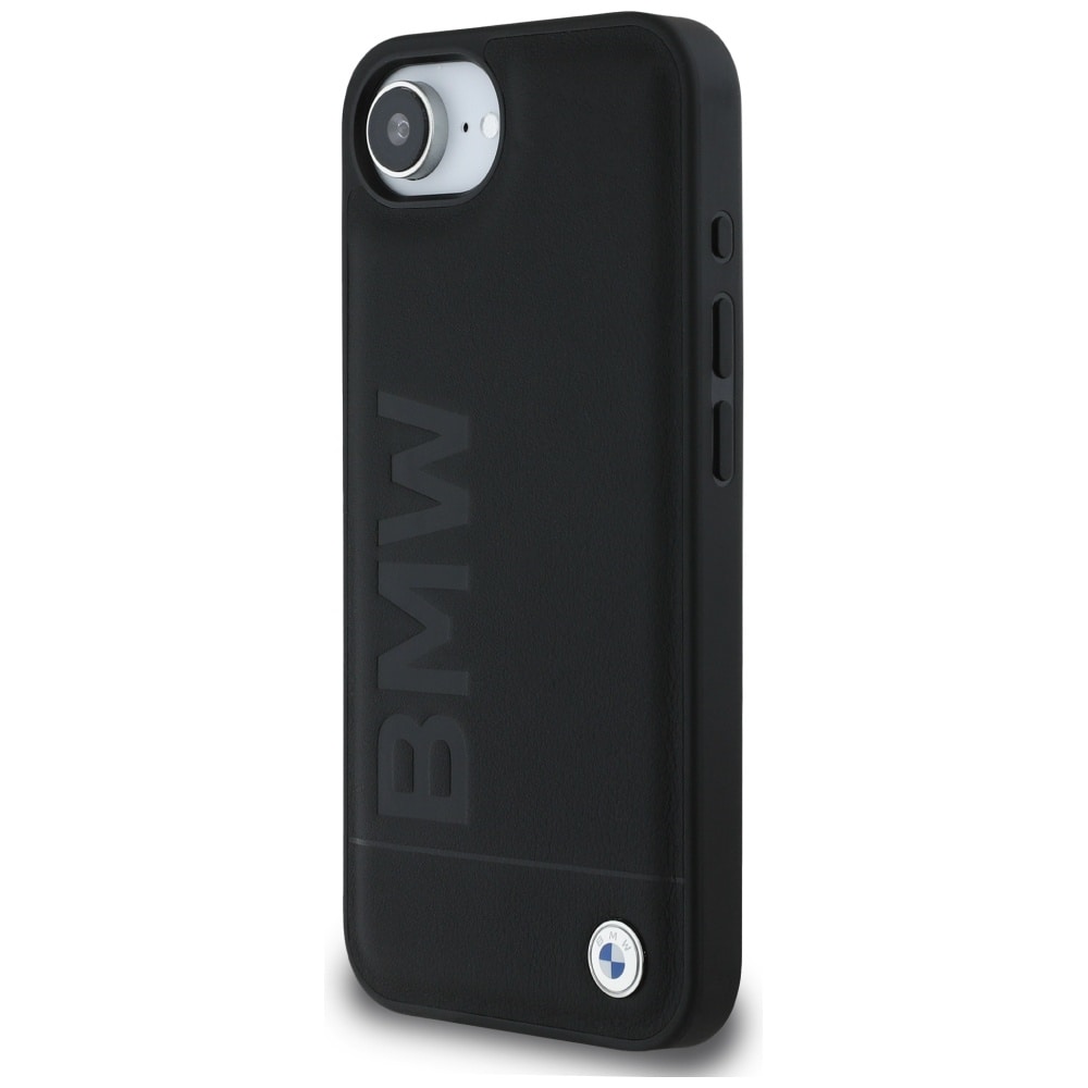 BMW Hot Stamp i læder iPhone 16e-etui - sort