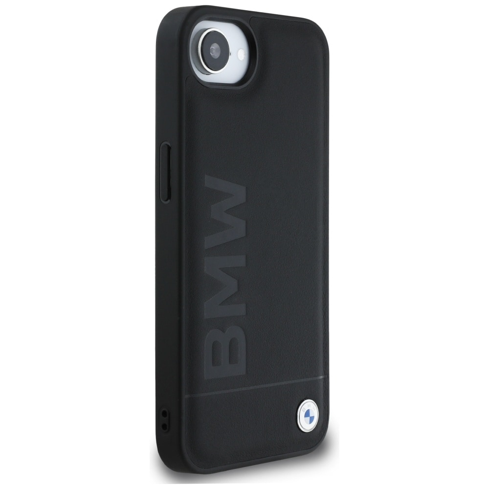 BMW Hot Stamp i læder iPhone 16e-etui - sort