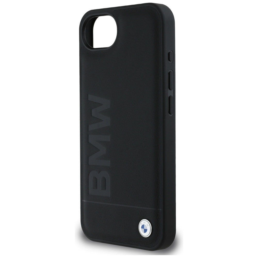 BMW Hot Stamp i læder iPhone 16e-etui - sort