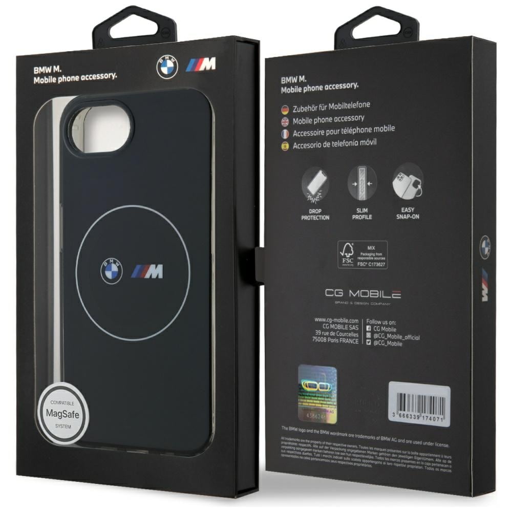 BMW IML Metal White Circle MagSafe iPhone 16e-etui - sort