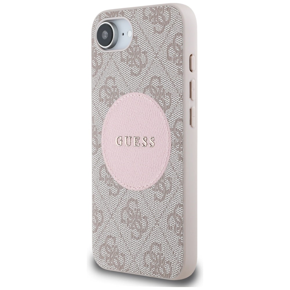 Guess 4G Circle Classic Logo MagSafe-etui til iPhone 16e - pink