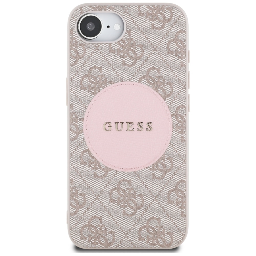 Guess 4G Circle Classic Logo MagSafe-etui til iPhone 16e - pink