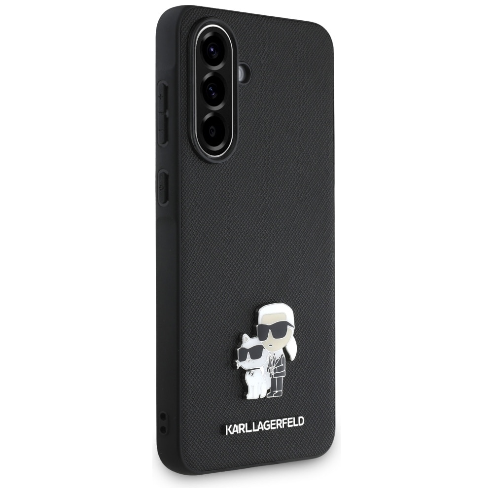 Karl Lagerfeld Saffiano Etui w/ K&C Metal Logo til Samsung Galaxy A56 - Sort