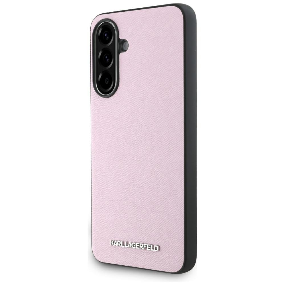 Karl Lagerfeld Saffiano metallfodral med logotyp för Samsung Galaxy A56 - Rosa