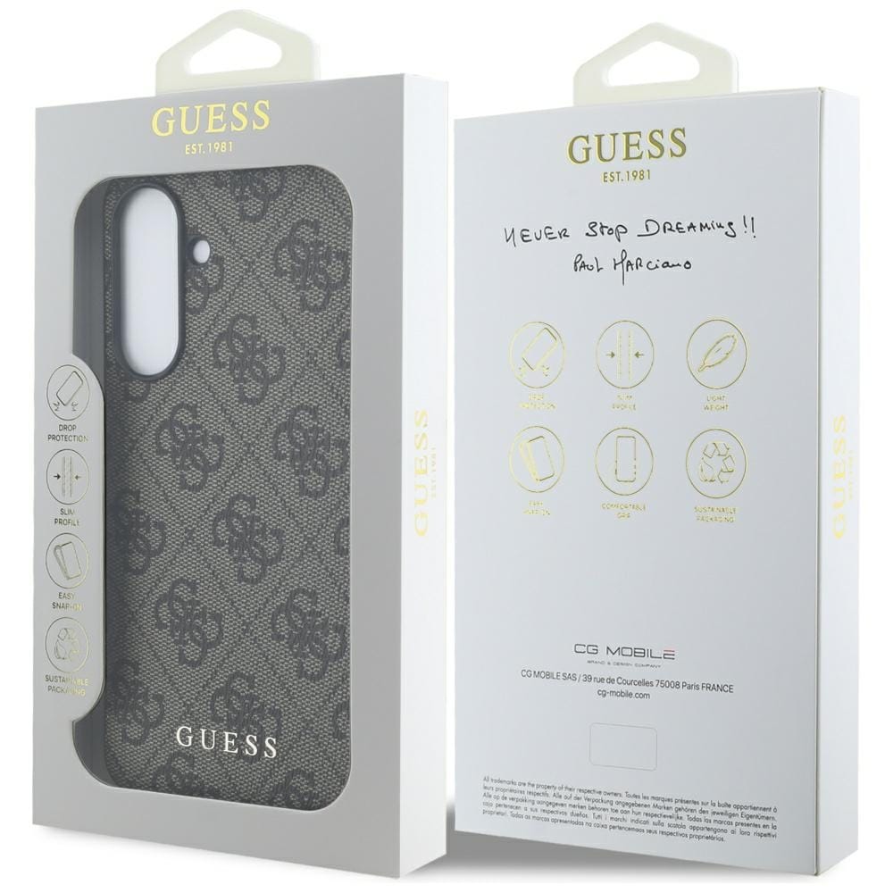 Guess 4G metal guld logo etui til Samsung Galaxy A36 - Brun