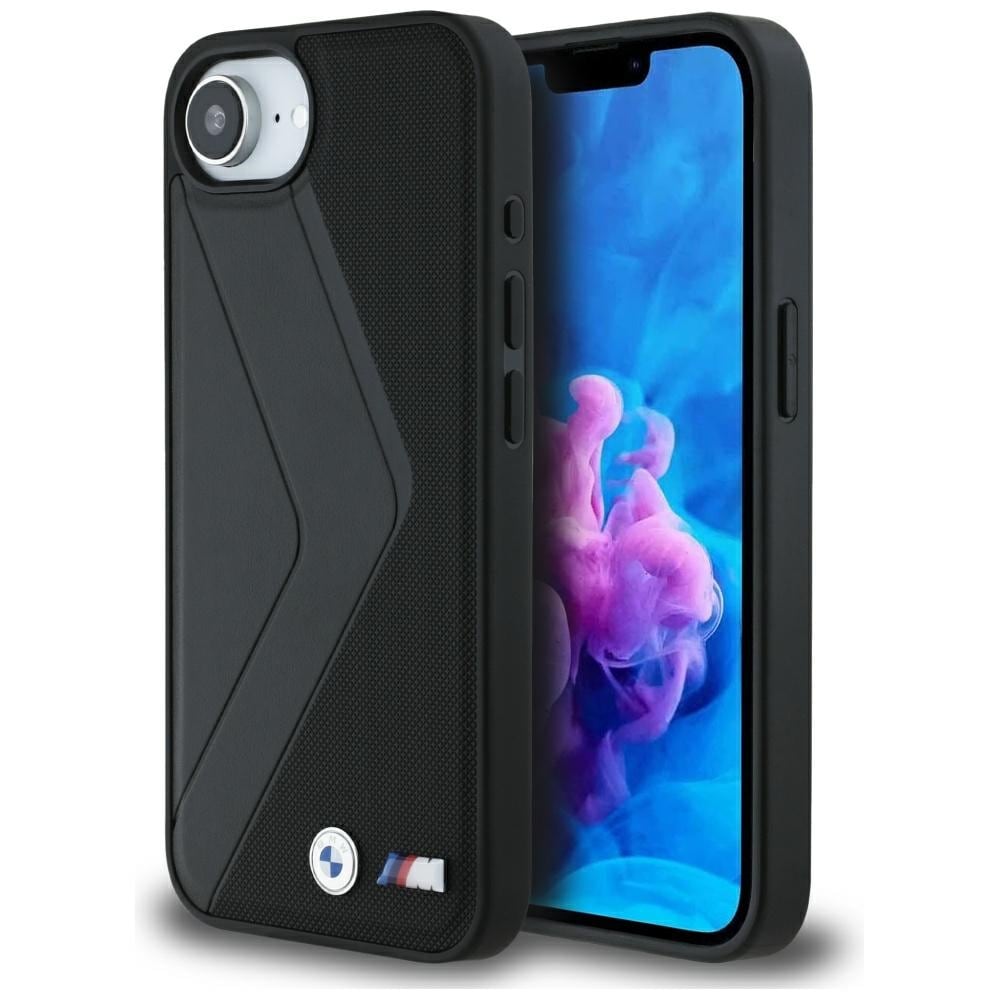 BMW Överdimensionerat MagSafe-fodral med ränder för iPhone 16e - svart