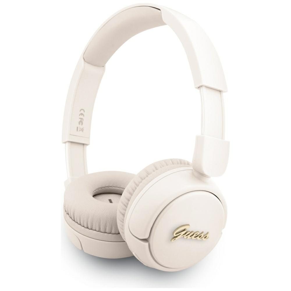 Guess Metall Logo Script Over-Ear hörlurar - Beige