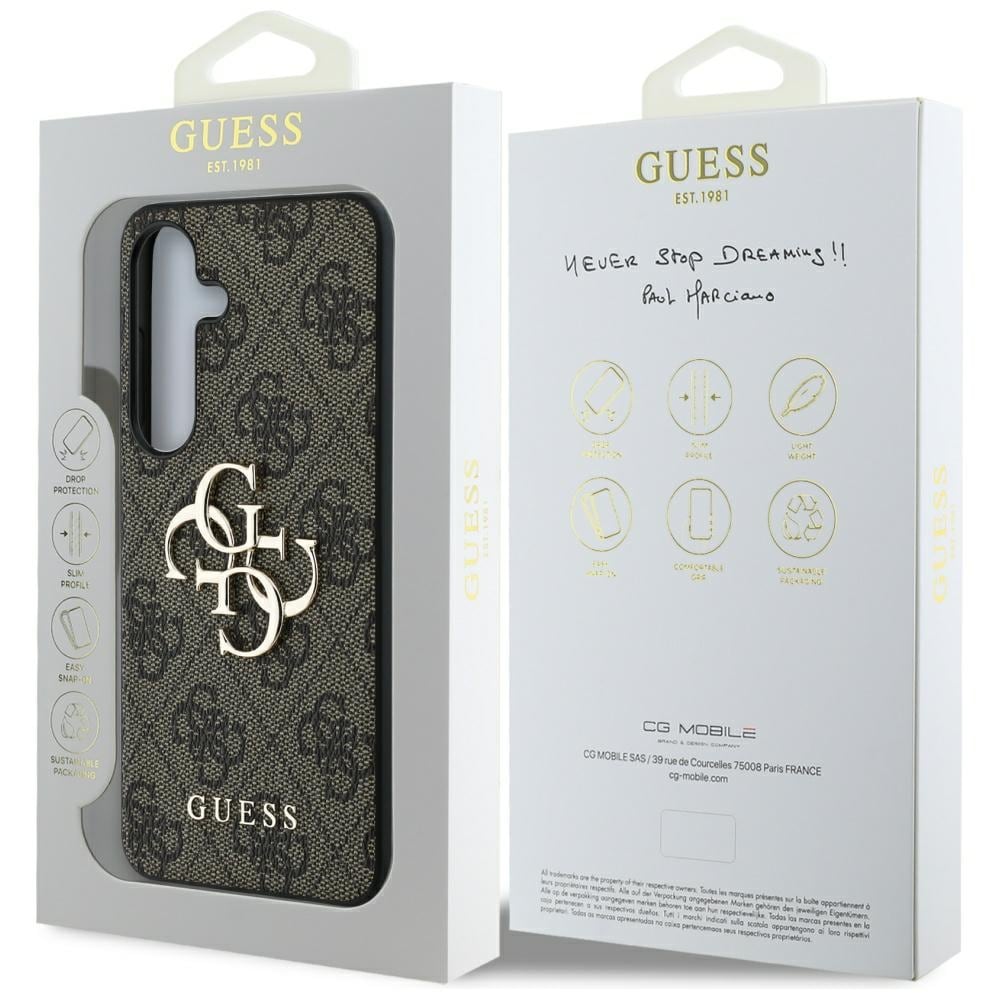 Guess Stort 4G-logo Classic Logotaske til Samsung Galaxy S25 Plus Brun