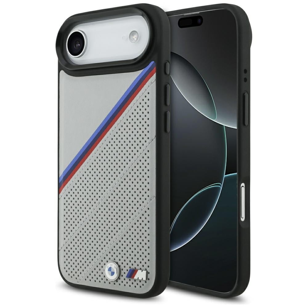 BMW M Tricolor MagSafe-fodral med metallogo för iPhone 17 Air - Grå