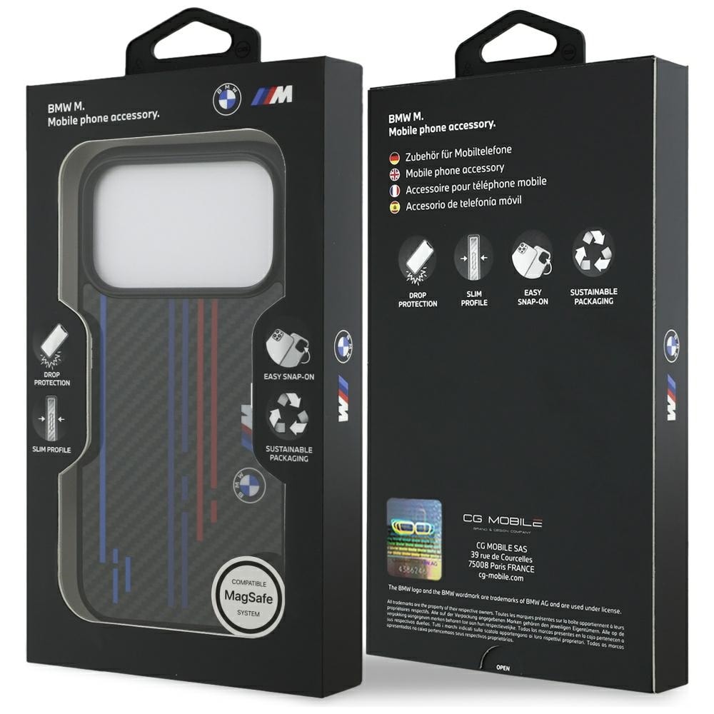 BMW M Kevlar Lines & Logo MagSafe-etui til iPhone 17 Pro - Sort