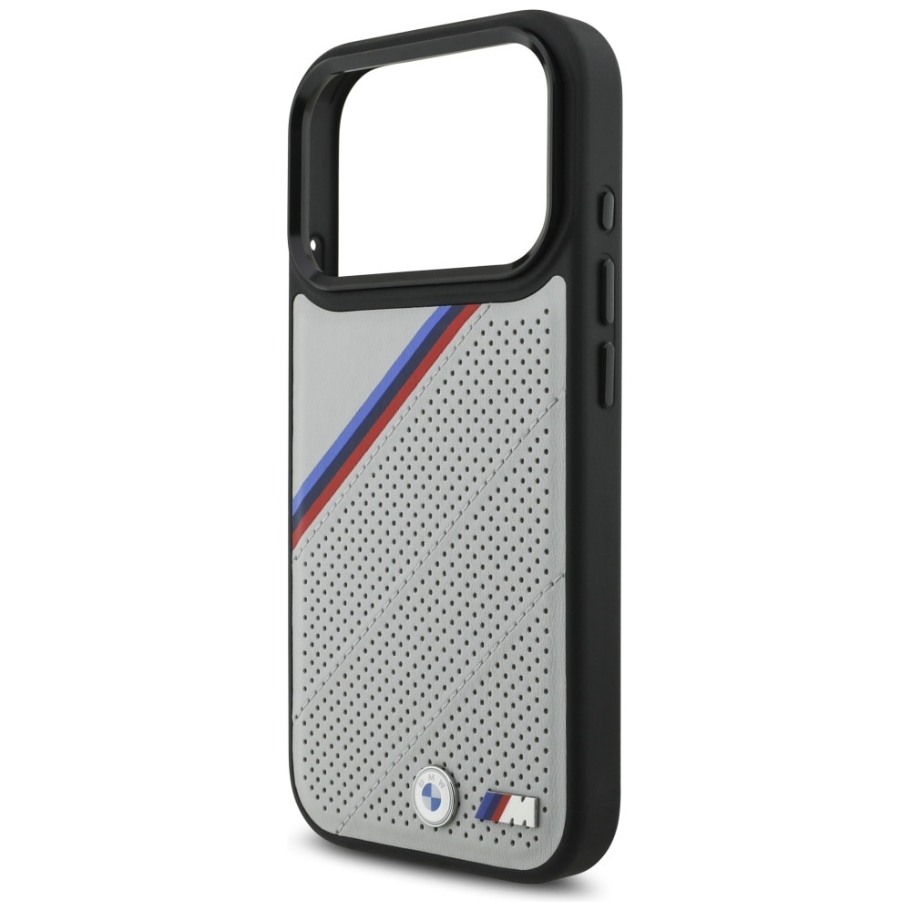 BMW M Tricolor MagSafe-etui med metallogo til iPhone 17 Pro - grå