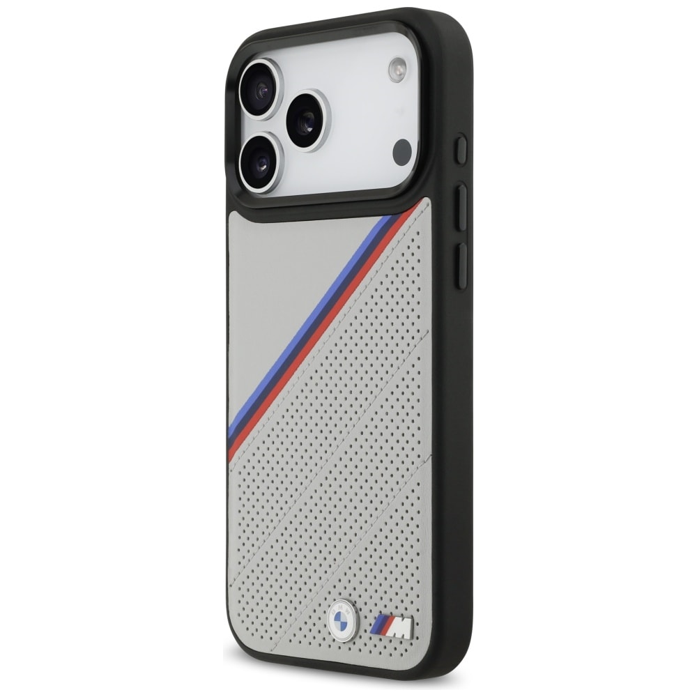 BMW M Tricolor Metal Logo MagSafe-etui til iPhone 17 Pro Max - grå