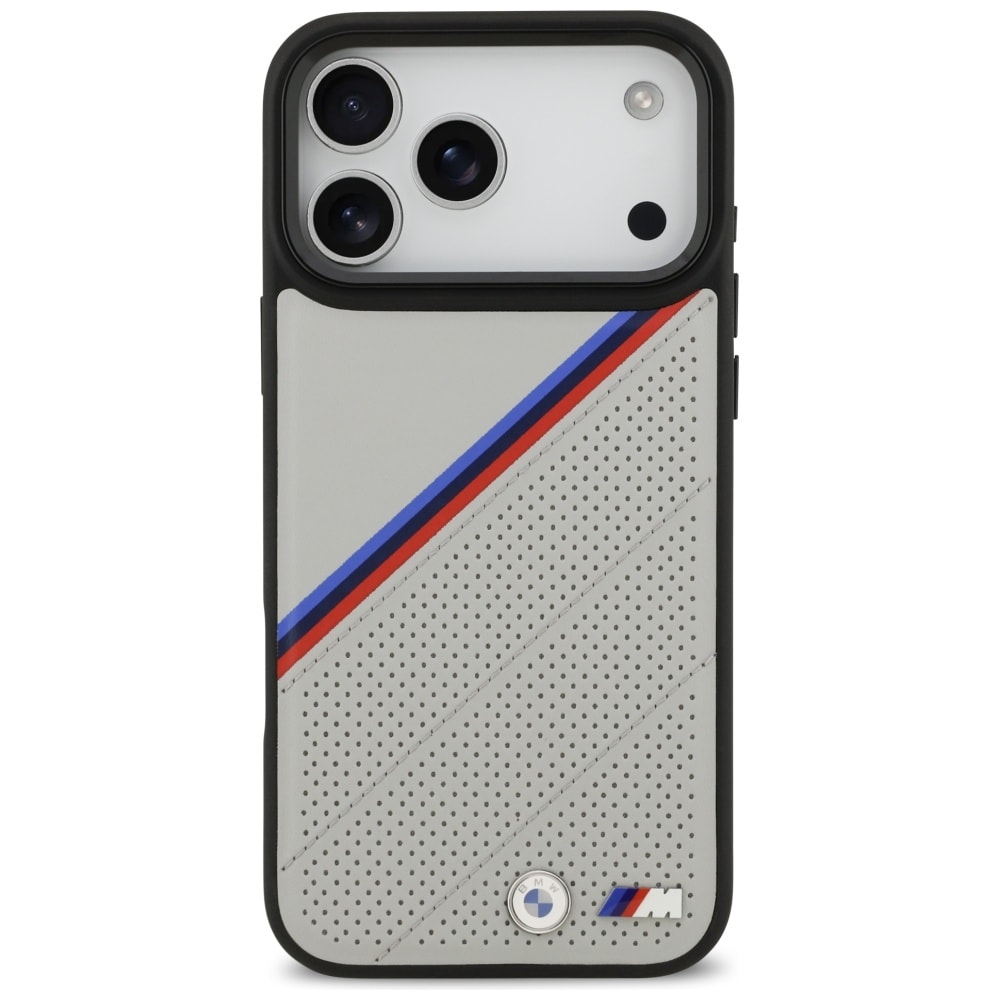 BMW M Tricolor Metal Logo MagSafe-etui til iPhone 17 Pro Max - grå