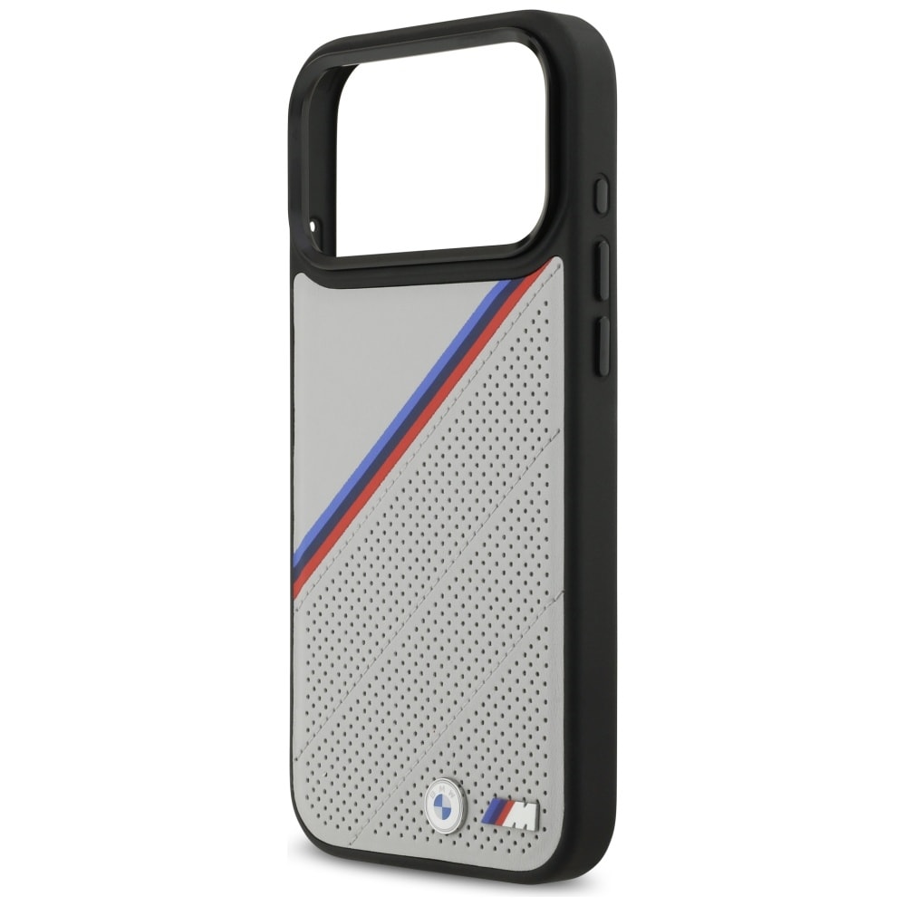 BMW M Tricolor Metal Logo MagSafe-etui til iPhone 17 Pro Max - grå