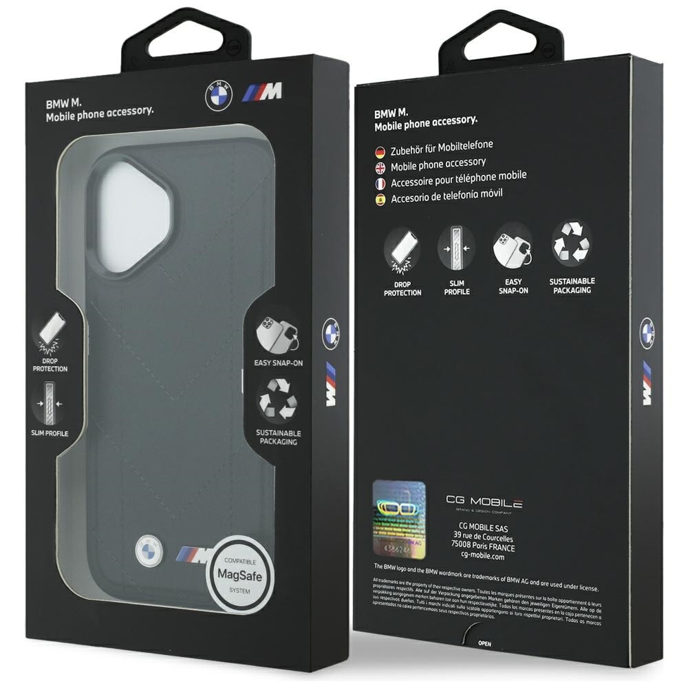 BMW M Quiltet logo MagSafe iPhone 17 Etui - sort