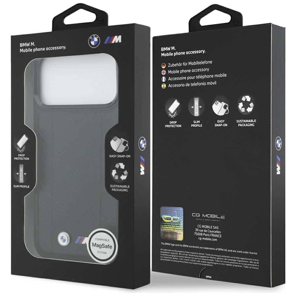 BMW M Quiltet logo MagSafe-etui til iPhone 17 Pro Max - Sort