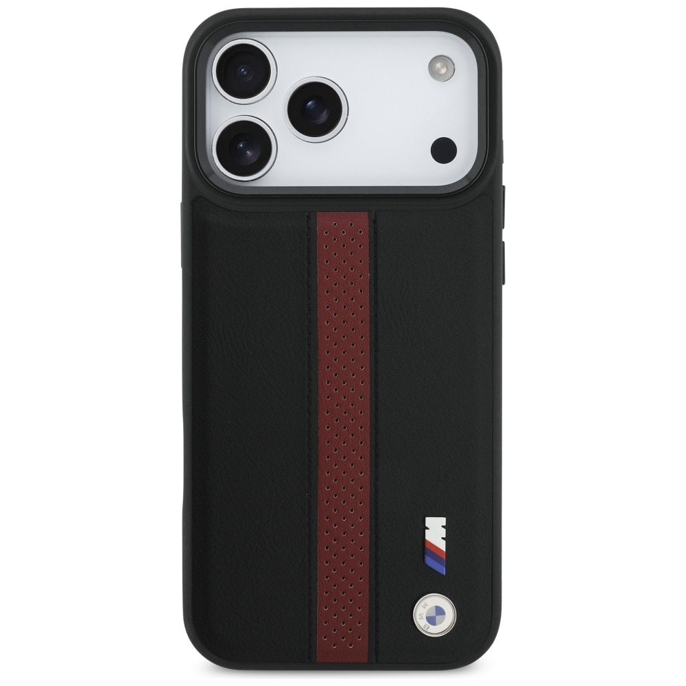 BMW M Perforeret stribe-logo MagSafe-etui til iPhone 17 Pro Max - Rød