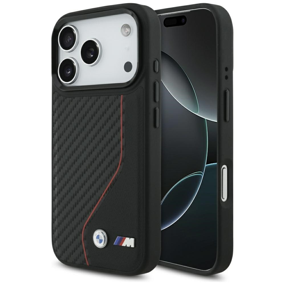 BMW M Carbon Line & Logo MagSafe-etui til iPhone 17 Pro - Rød