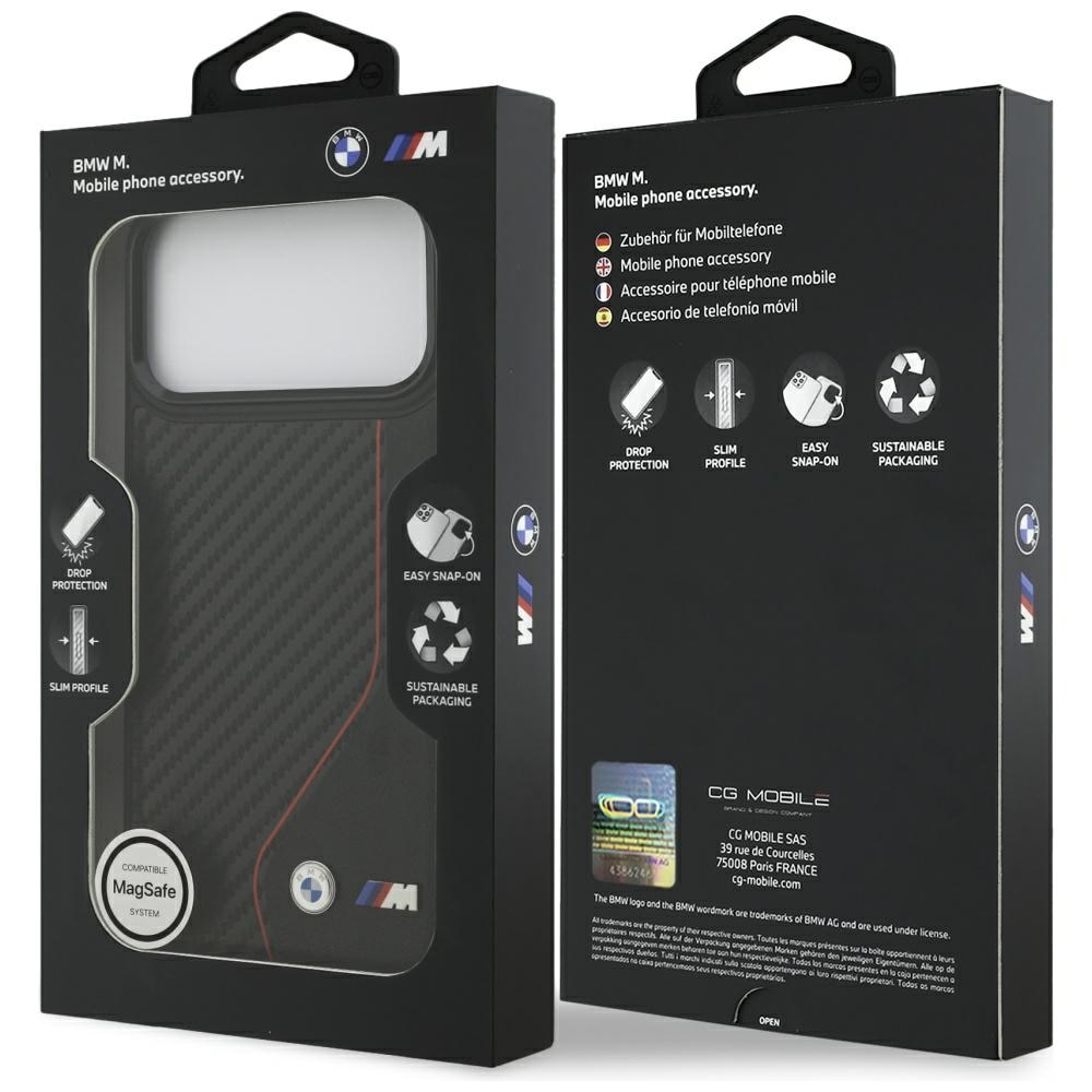 BMW M Carbon Line & Logo MagSafe-etui til iPhone 17 Pro Max - Rød