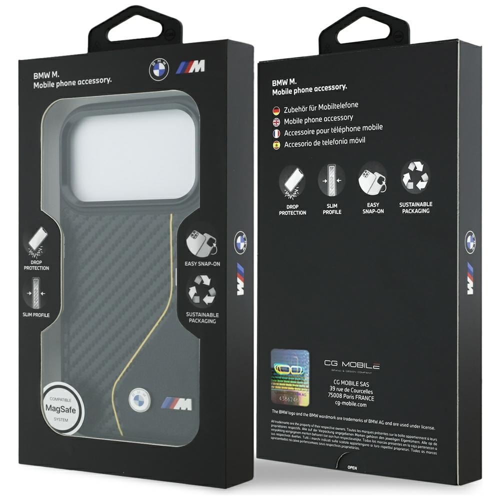 BMW M Carbon Line & Logo MagSafe-etui til iPhone 17 Pro - Gul