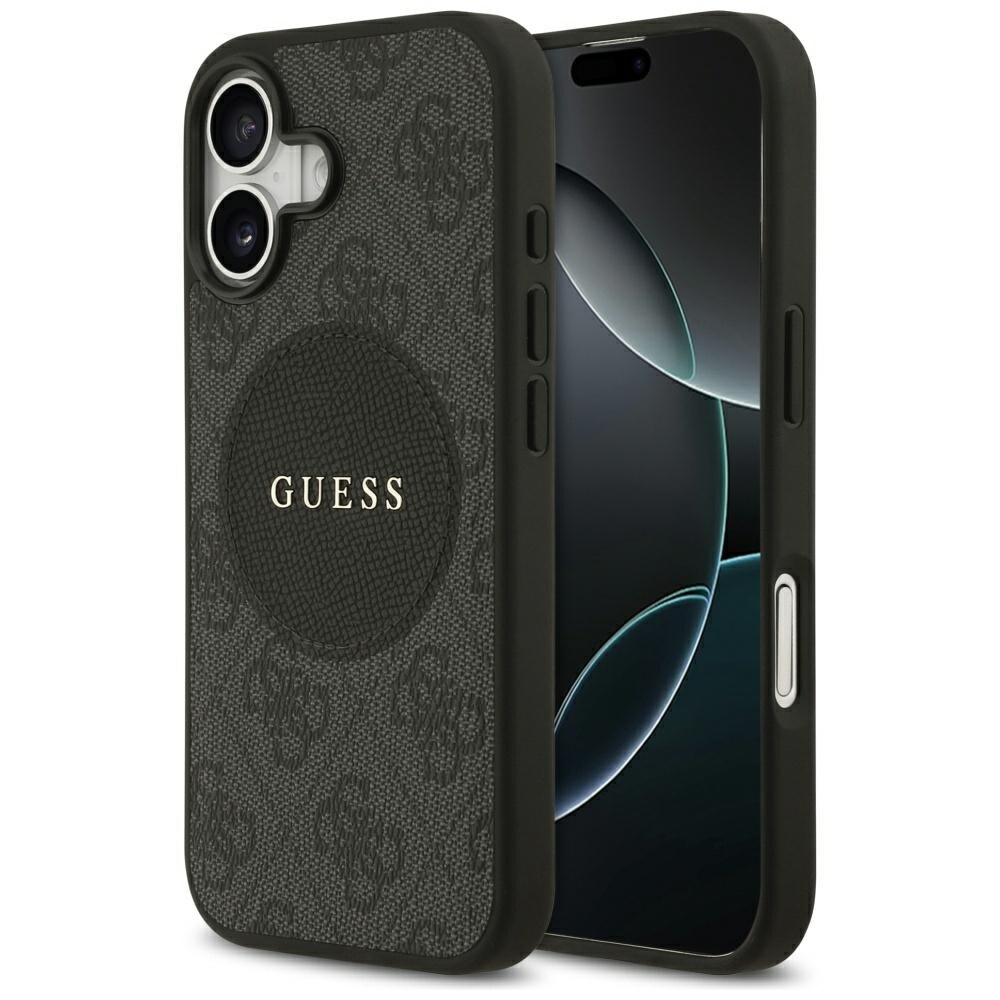 Guess 4G Circle Classic Logo MagSafe-fodral för iPhone 17 - svart
