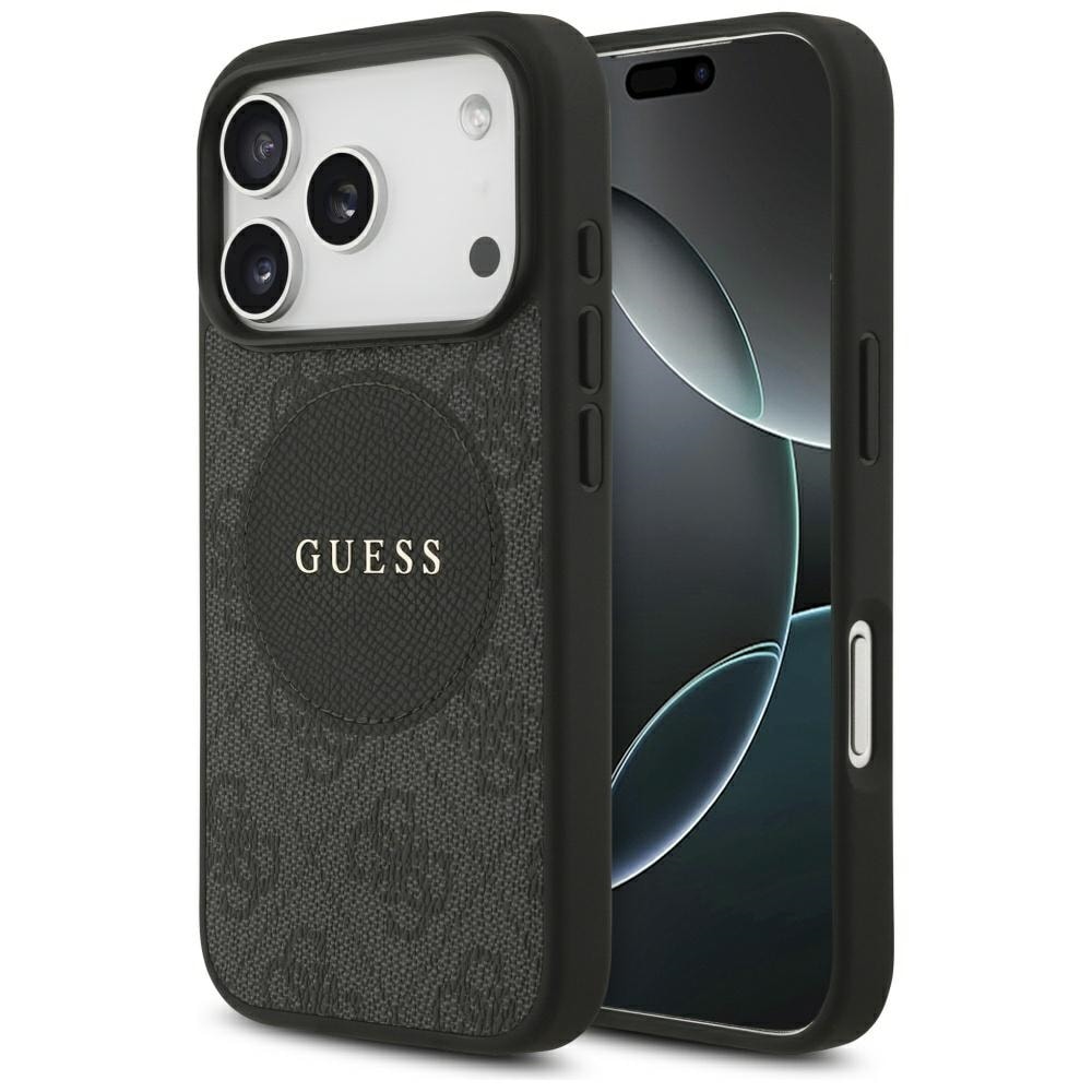Guess 4G Circle Classic MagSafe-etui med logo til iPhone 17 Pro - sort
