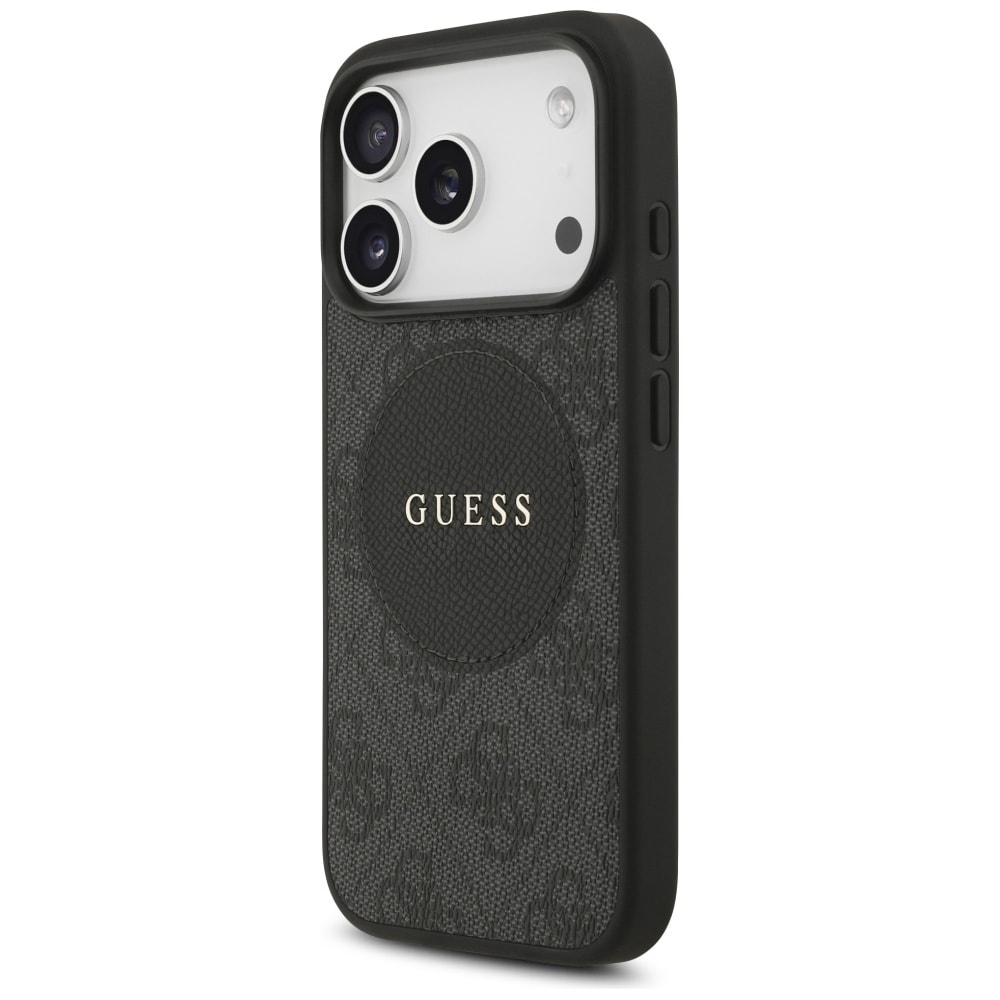Guess 4G Circle Classic MagSafe-etui med logo til iPhone 17 Pro - sort