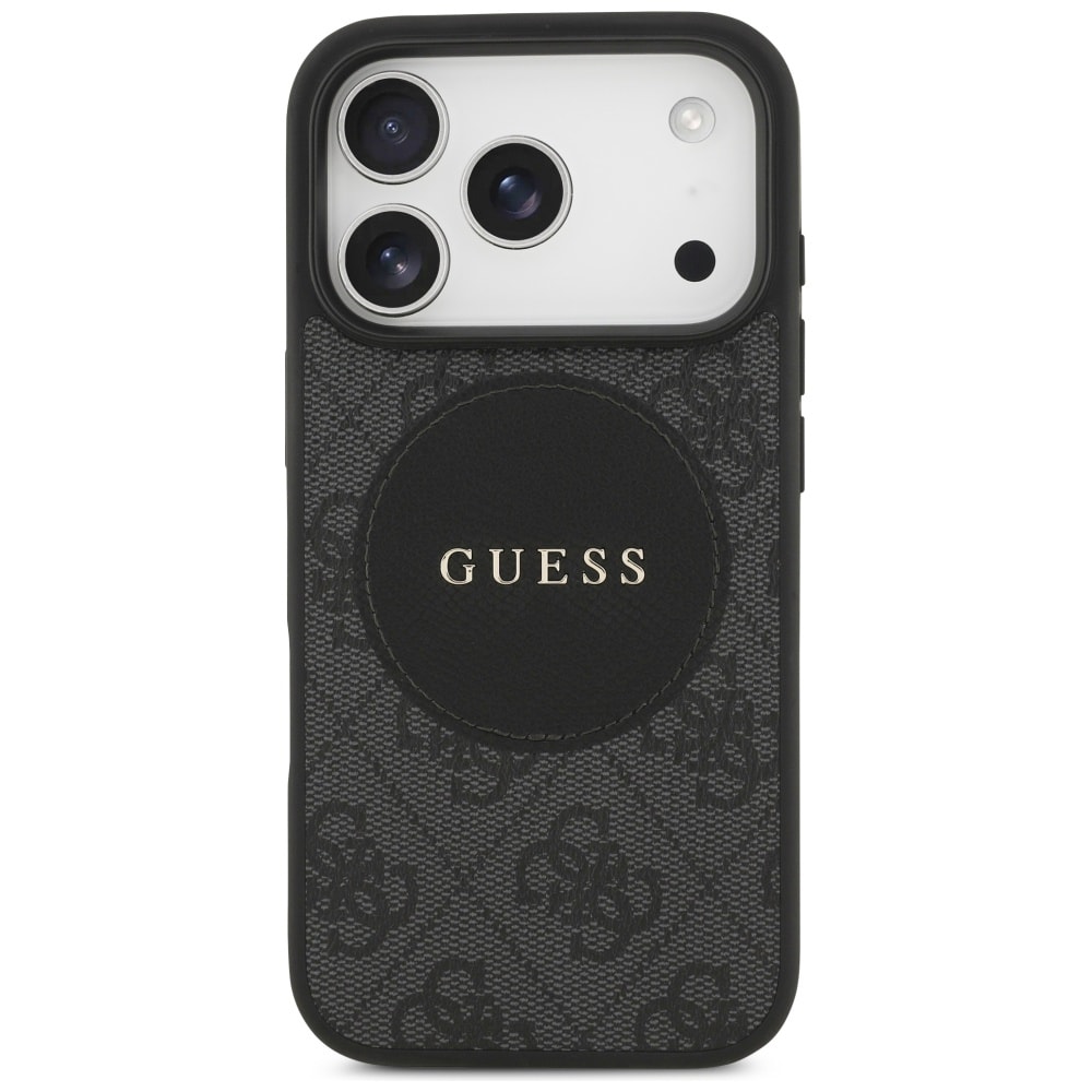 Guess 4G Circle Classic MagSafe-etui med logo til iPhone 17 Pro - sort