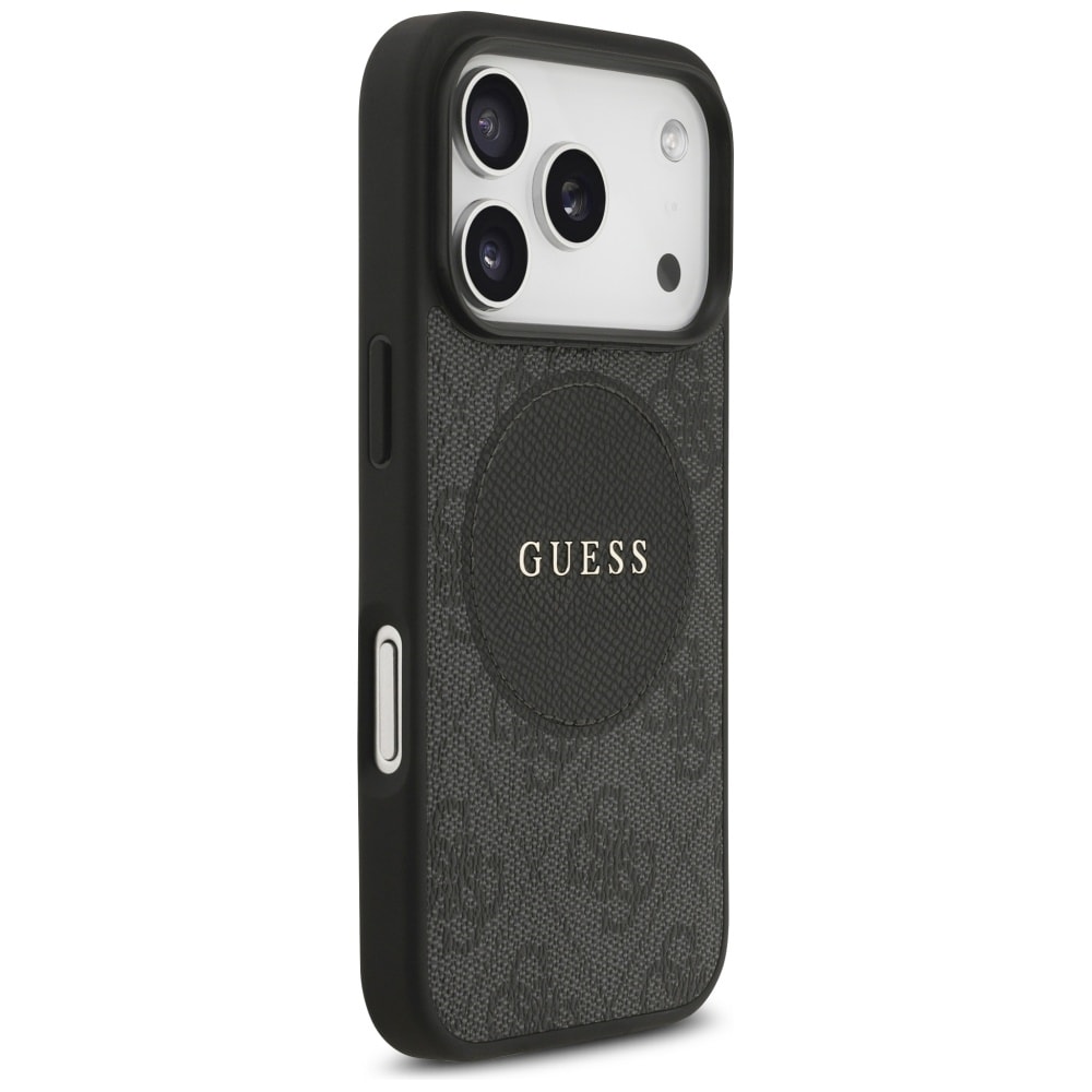 Guess 4G Circle Classic MagSafe-etui med logo til iPhone 17 Pro - sort