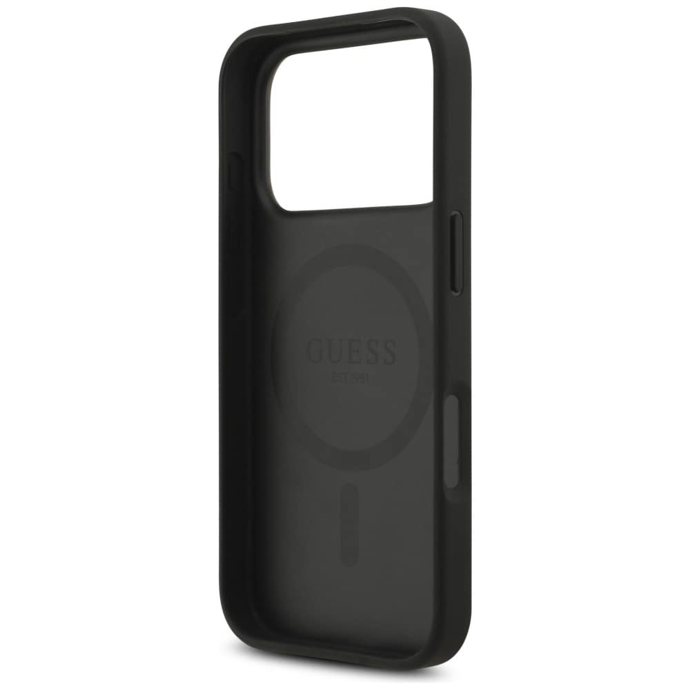 Guess 4G Circle Classic MagSafe-etui med logo til iPhone 17 Pro - sort