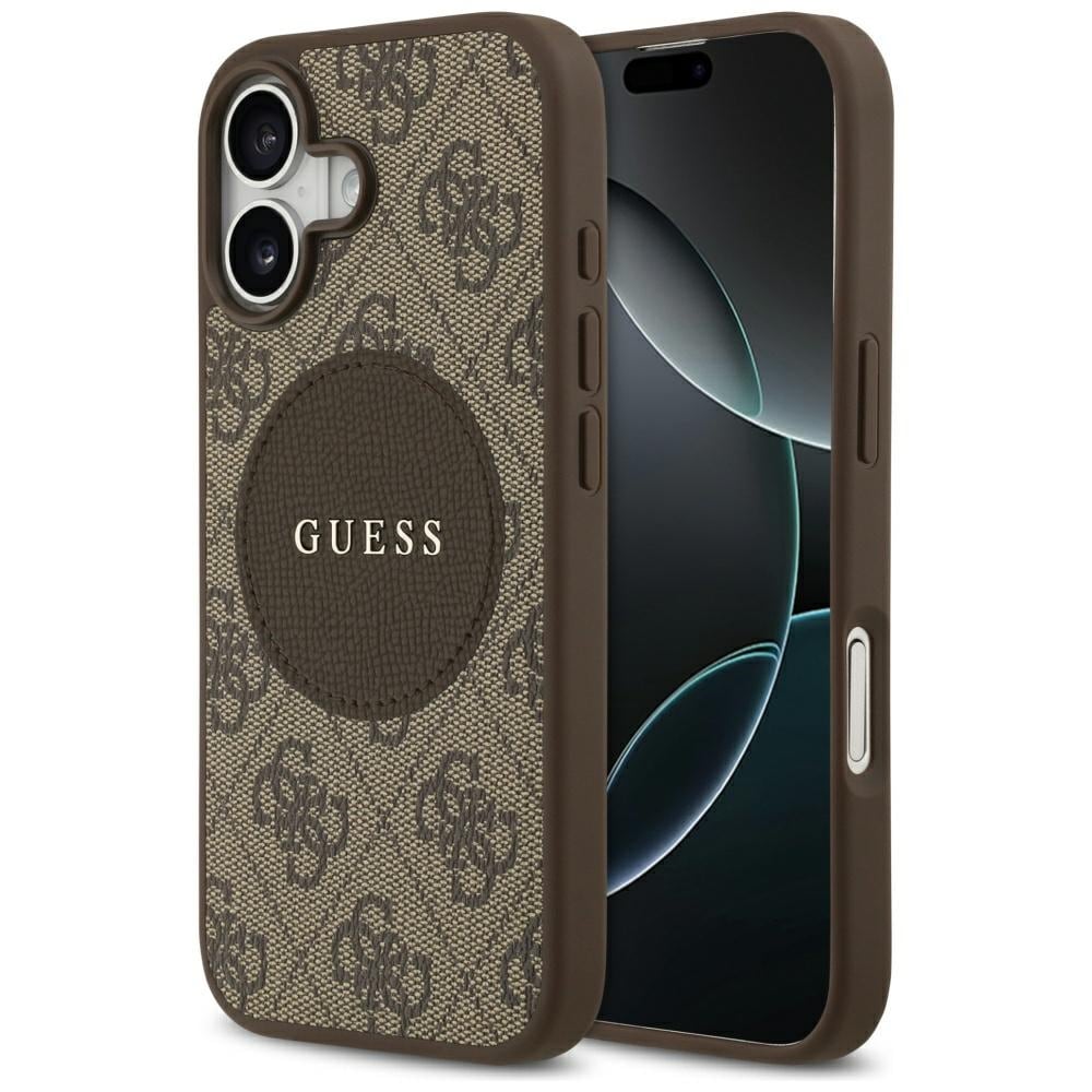 Guess 4G Circle Classic Logo MagSafe-etui til iPhone 17 - brun
