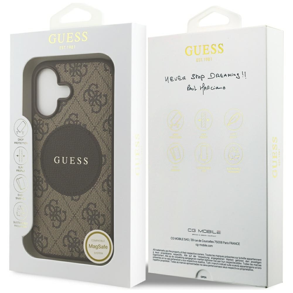Guess 4G Circle Classic Logo MagSafe-etui til iPhone 17 - brun