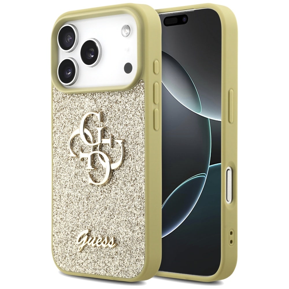 Guess Fast Glitter Big 4G-fodral för iPhone 17 Pro - guld