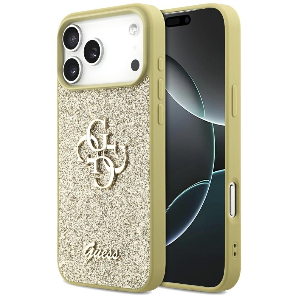 Guess Fast Glitter Big 4G-fodral för iPhone 17 Pro Max - guld