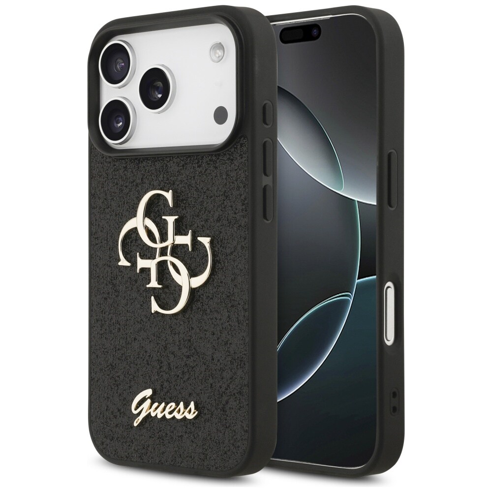 Guess Fixed Glitter Big 4G-fodral för iPhone 17 Pro - svart