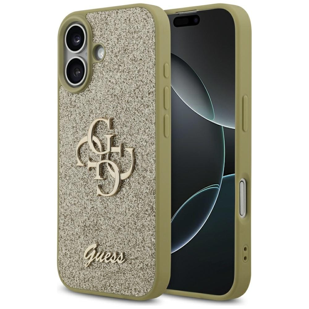 Guess Fast Glitter Big 4G fodral för iPhone 17 - guld