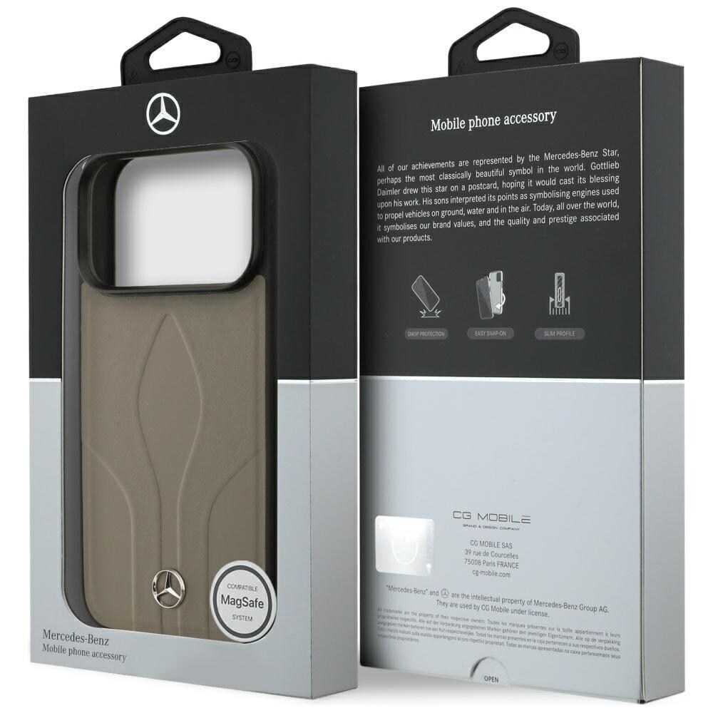 Mercedes The Move MagSafe-etui i læder til iPhone 17 Pro - Beige