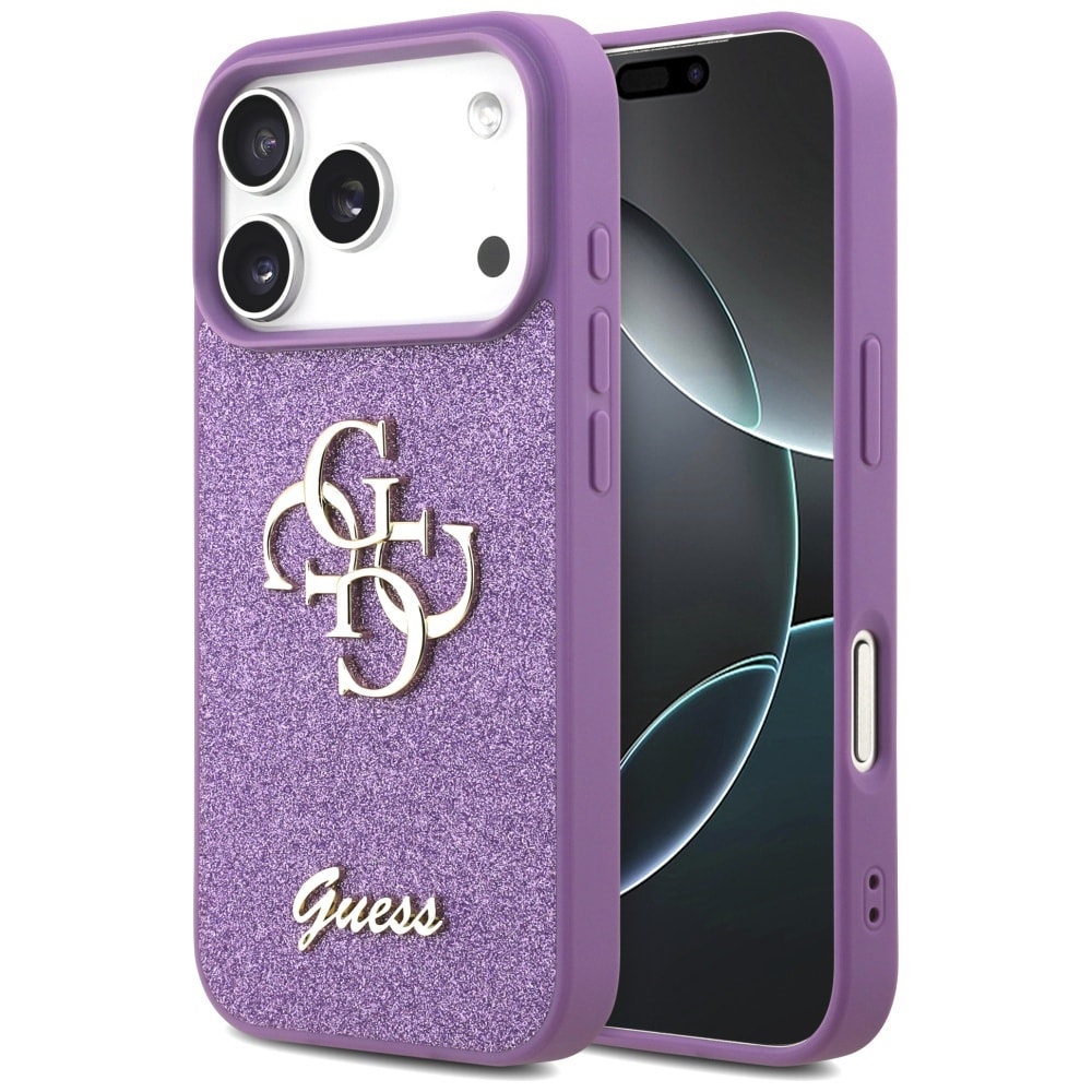 Guess Fixed Glitter Big 4G-fodral för iPhone 17 Pro - lila