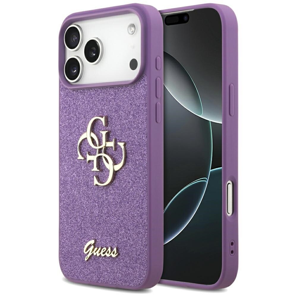 Guess Fast Glitter Big 4G-fodral för iPhone 17 Pro Max - lila