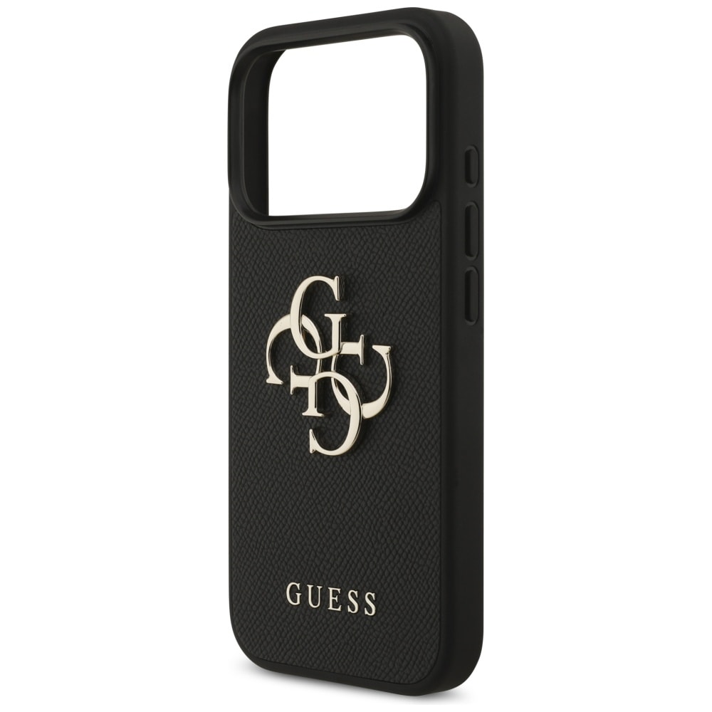 Guess Grained Big 4G & Classic Logo etui til iPhone 17 Pro - sort