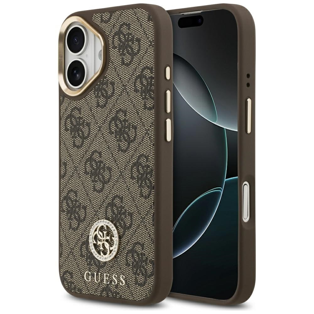 Guess 4G Strass Logo MagSafe-fodral för iPhone 17 - brunt